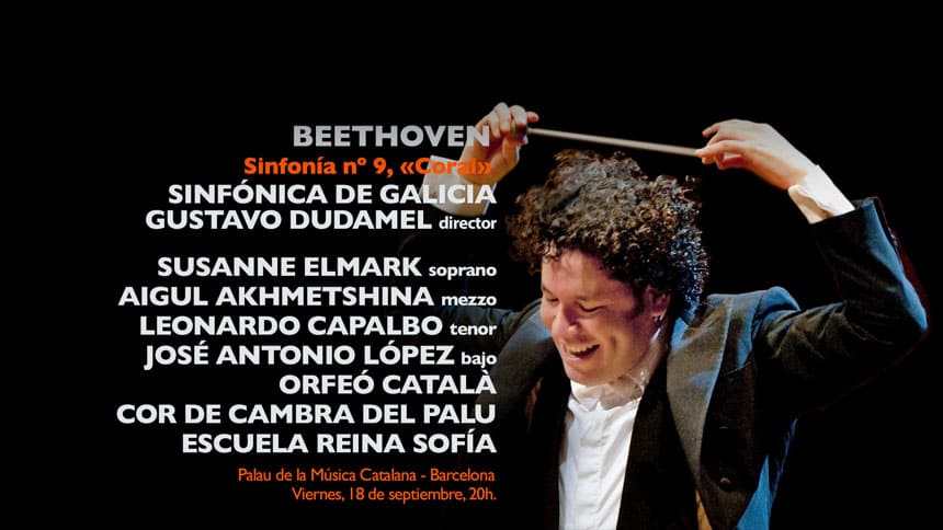 Gustavo Dudamel y la Sinfónica de Galicia interpretarán la Sinfonía nº 9 de Beethoven en el Palau de la Música Catalana de Barcelona