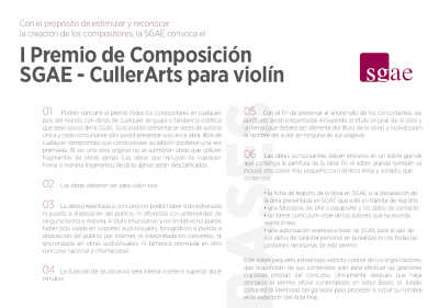 El Premio de Composición SGAE – CullerArts abre la convocatoria de su primera edición