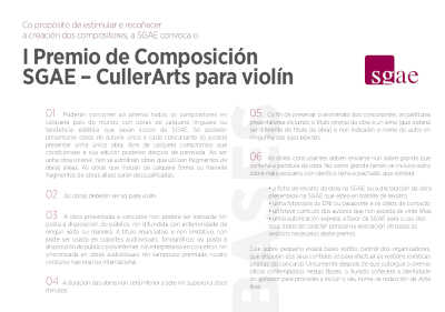 El Premio de Composición SGAE – CullerArts abre la convocatoria de su primera edición