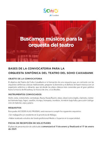 Pruebas para la Orquesta Sinfónica del Teatro del Soho Caixabank