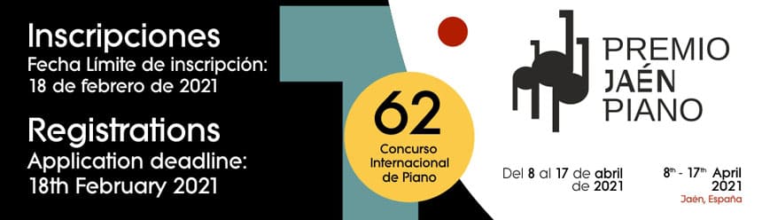 Diputación abre hasta el 18 de febrero de 2021 el plazo de inscripción para el 62º “Premio Jaén” de Piano