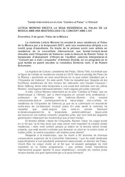 Leticia Moreno inicia su residencia en el Palau de la Música con una masterclass y un concierto