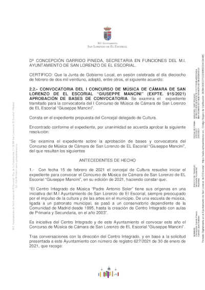 Nace el I Concurso de Música de Cámara San Lorenzo de El Escorial “Giuseppe Mancini”