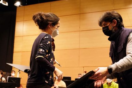 Viviane Hagner en ensayo con la OSG