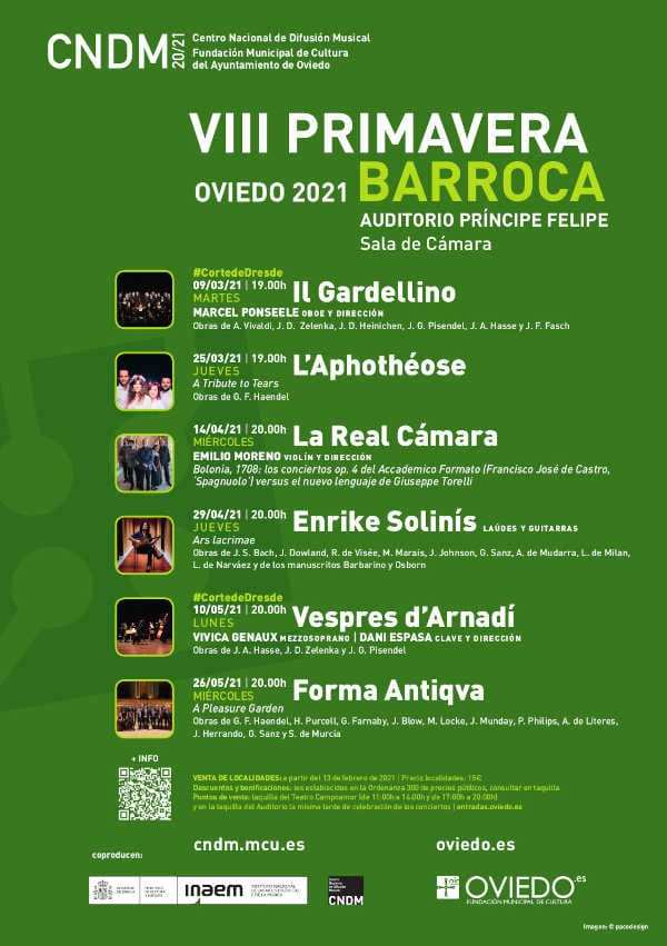 El Centro Nacional de Difusión Musical y Ayuntamiento de Oviedo presentan VIII edición de Primavera Barroca El Centro Nacional de Difusión Musical y Ayuntamiento de Oviedo presentan VIII edición de Primavera Barroca