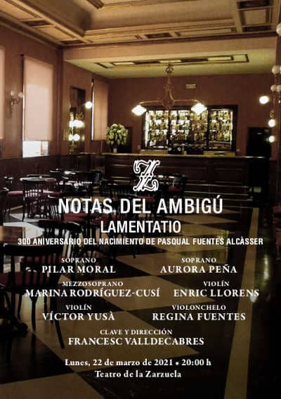 El Teatro de la Zarzuela ofrece obras desconocidas del barroco español por los 300 años de Pasqual Fuentes i Alcàsser