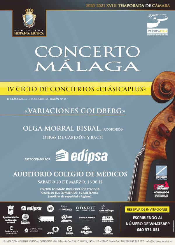 «Variaciones Goldeberg» es el nuevo concierto dentro del IV Ciclo de Conciertos CLÁSICAPLUS