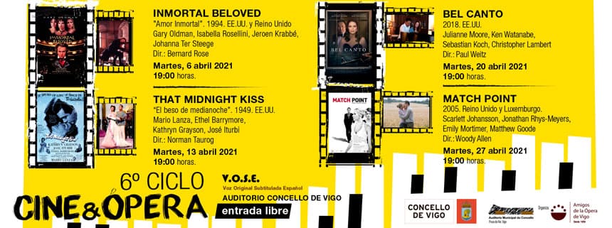 Amigos de la Ópera de Vigo activa el 6º Ciclo anual de Cine & Ópera Amigos de la Ópera de Vigo activa el 6º Ciclo anual de Cine & Ópera