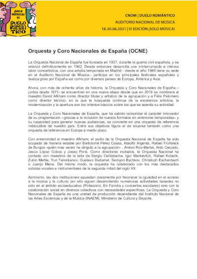 VI edición de ¡SOLO MÚSICA! El maestro James Conlon dirige a cuatro orquestas sinfónicas españolas