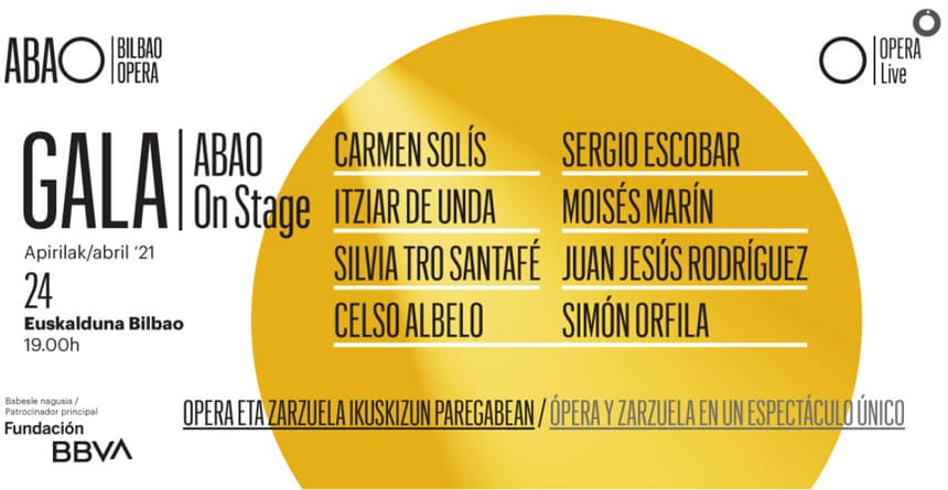 La Gala ABAO on Stage reune ocho grandes figuras de la lirica nacional