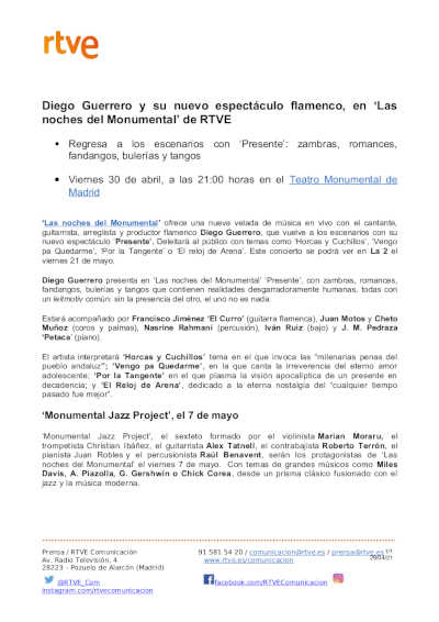 Diego Guerrero y su nuevo espectáculo flamenco, en ‘Las noches del Monumental’ de RTVE