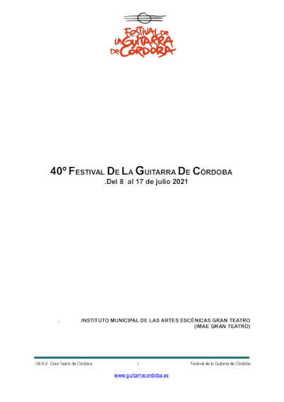 Ha sido presentada la 40º edición del Festival de la Guitarra de Córdoba