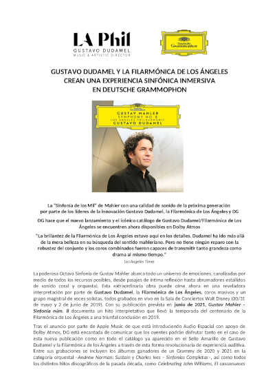 Gustavo Dudamel y la Filarmónica de Los Ángeles crean una experiencia sinfónica inmersiva