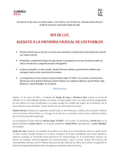 Ser de Luz, un alegato musical a la memoria musical de los pueblos