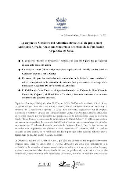 La Orquesta Sinfónica del Atlántico ofrece en el Auditorio Alfredo Kraus un concierto a beneficio