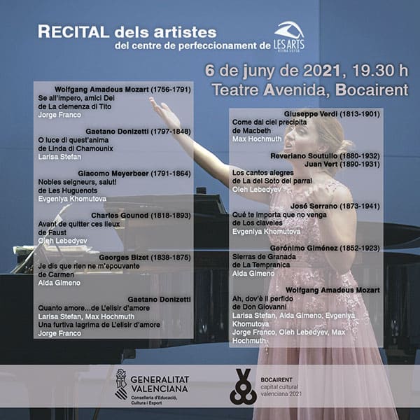 Cultura inicia en Bocairent la gira ‘Les Arts amb tu’, que contará con 25 sesiones de ópera, recitales y música de cámara