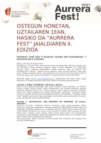Arranca la II edición de «Aurrera Fest» en el Euskalduna