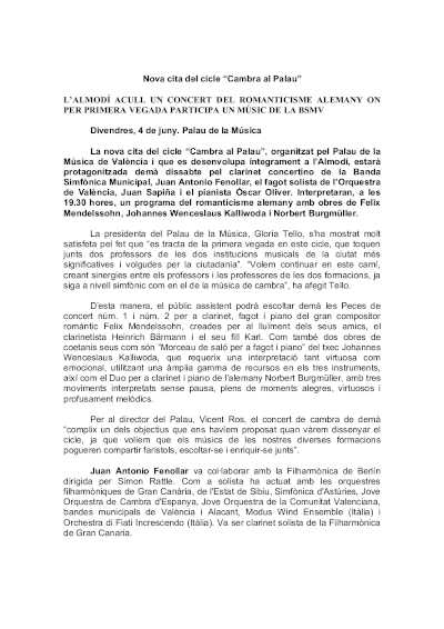 El Almudín acoge un concierto del romanticismo con la participación de un músico de la BSMV
