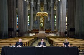 Rueda de prensa en la Sagrada Familia