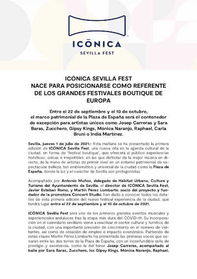 ICÓNICA Sevilla Fest nace como referente de los grandes festivales boutique de Europa