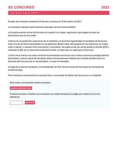 Abierto el período de inscripción para el XX Concurso Internacional de Piano de Santander Paloma O’Shea