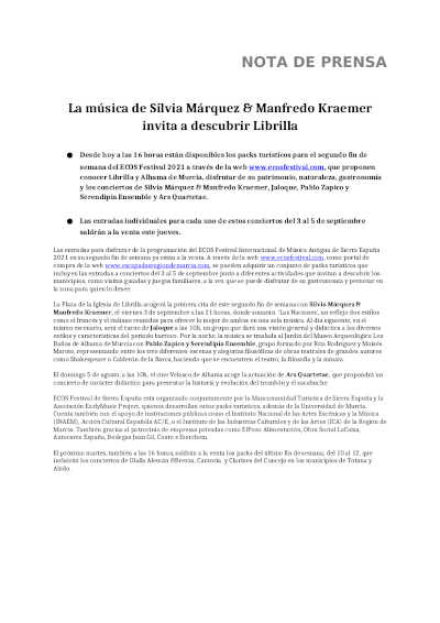 La música de Silvia Márquez & Manfredo Kraemer invita a descubrir Librilla