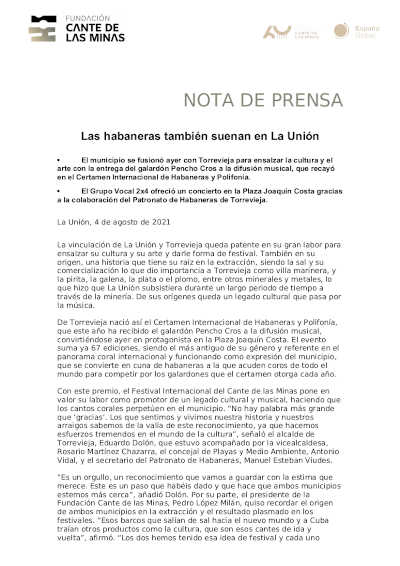 Las habaneras también suenan en La Unión y el Festival Internacional del Cante de las Minas