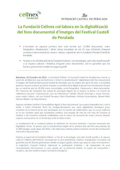 La Fundación Cellnex colabora en la digitalización del fondo documental de imágenes del Festival Castell de Peralada