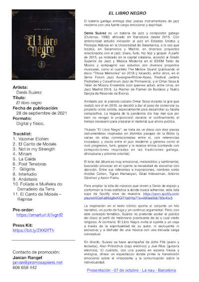 Denis Suárez presenta este jueves en la Sala Nau de Barcelona, su LP de debut, «El libro negro»