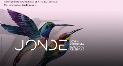 Convocatoria de Pruebas de Admisión 2021 de la Joven Orquesta Nacional de España (JONDE)