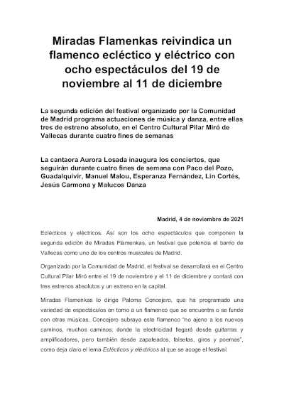 La cantaora Aurora Losada inaugura la segunda edición de Miradas Flamenkas con el estreno de Diferente