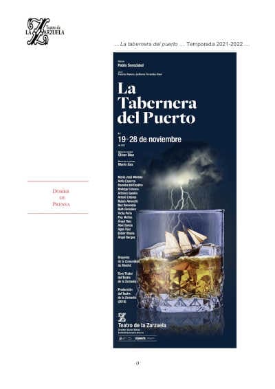 «La tabernera del puerto» de Pablo Sorozábal, cumbre indiscutible del género, regresa al Teatro de la Zarzuela «La tabernera del puerto» de Pablo Sorozábal, cumbre indiscutible del género, regresa al Teatro de la Zarzuela