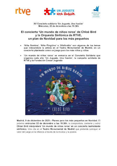 El concierto ‘Un mundo de niños raros’ de Chloé Bird y la Orquesta Sinfónica de RTVE