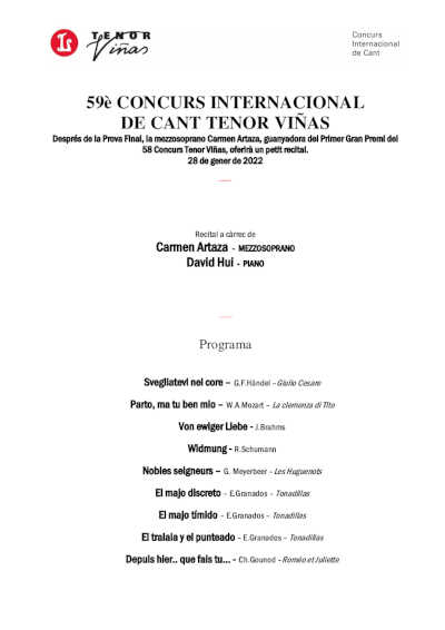 La soprano Gemma Summerfield gana el primer premio del 59º Concurso Internacional de Canto Tenor Viñas