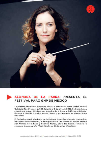 La directora Alondra de la Parra presenta el Festival PAAX GNP de México