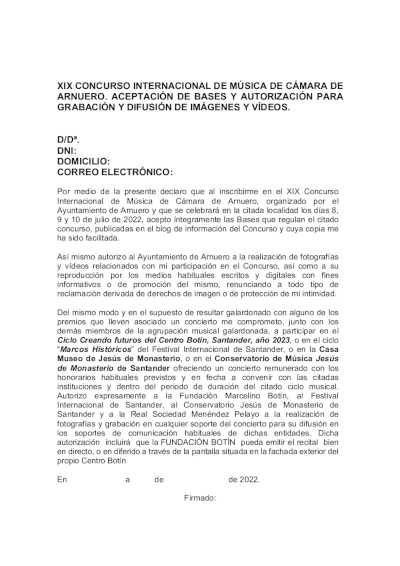 Concurso Internacional de Música de Cámara de Arnuero, CIMCA 2022, acaba de abrir el plazo de matrícula