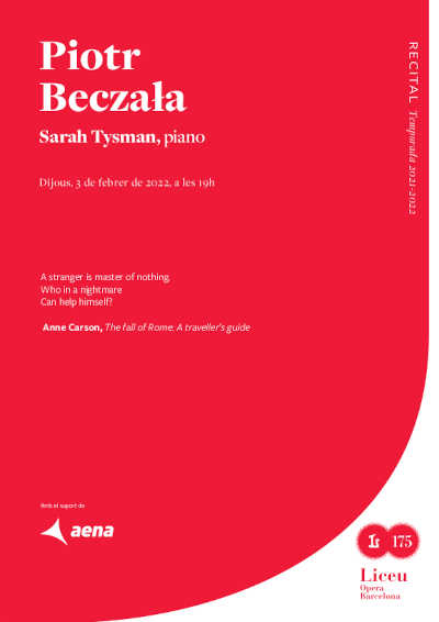 Regresa al escenario del Liceu el aclamado tenor polaco Piotr Beczała
