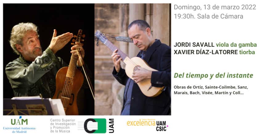 Jordi Savall y Xavier Díaz-Latorre en el Auditorio Nacional de Música en el Ciclo de la UAM Jordi Savall y Xavier Díaz-Latorre en el Auditorio Nacional de Música en el Ciclo de la UAM