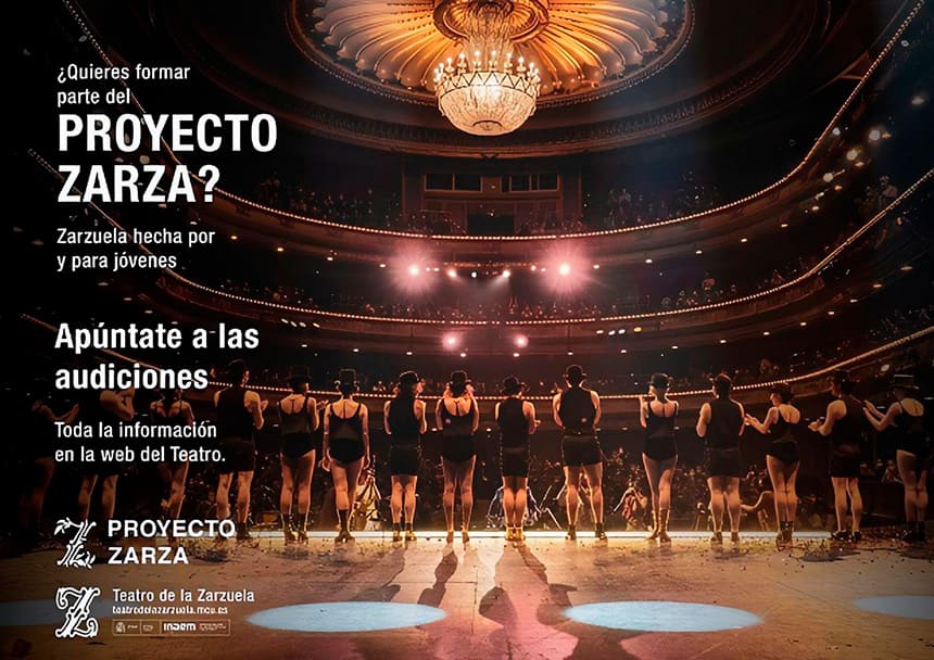 Los jóvenes con el Teatro de la Zarzuela en el ensayo de la opereta de Isaac Albéniz «The Magic Opal»