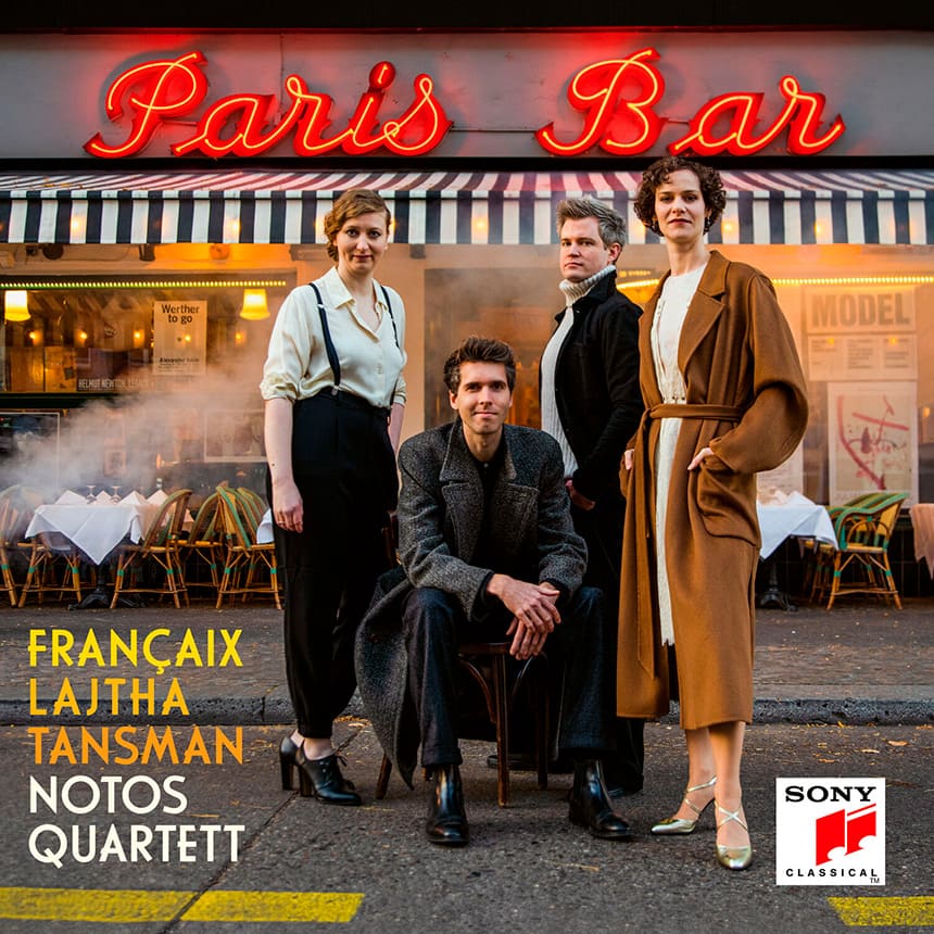 Notos Quartet presenta su nuevo álbum “Paris Bar” con un estreno mundial