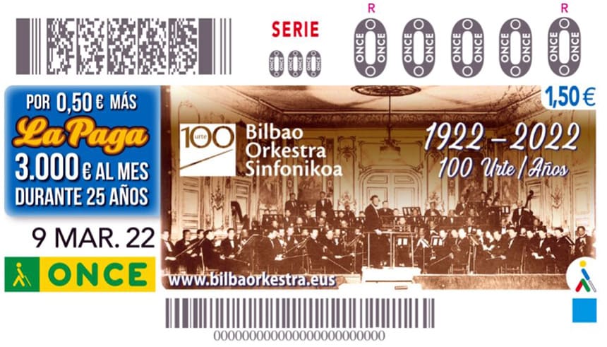 La Bilbao Orkestra Sinfonikoa en 5,5 millones de cupones de la ONCE