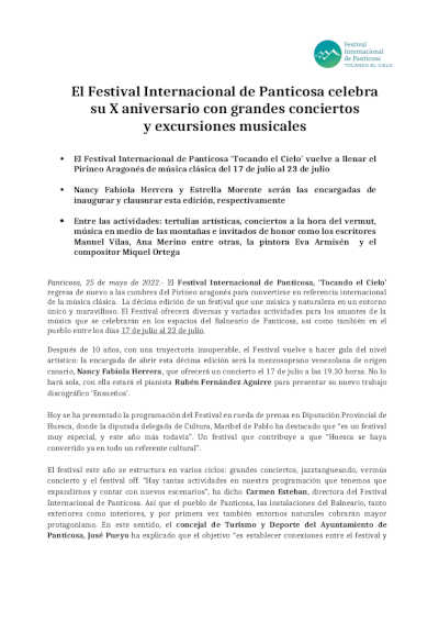 El Festival Internacional de Panticosa celebra su X aniversario