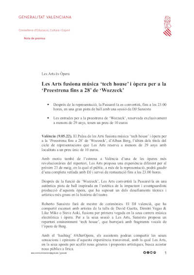 Les Arts fusiona música ‘tech house’ y ópera para la ‘Preestrena fins a 28’ de ‘Wozzeck’