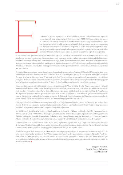 El Teatro Real de Madrid presenta su nueva Temporada 2022 – 2023