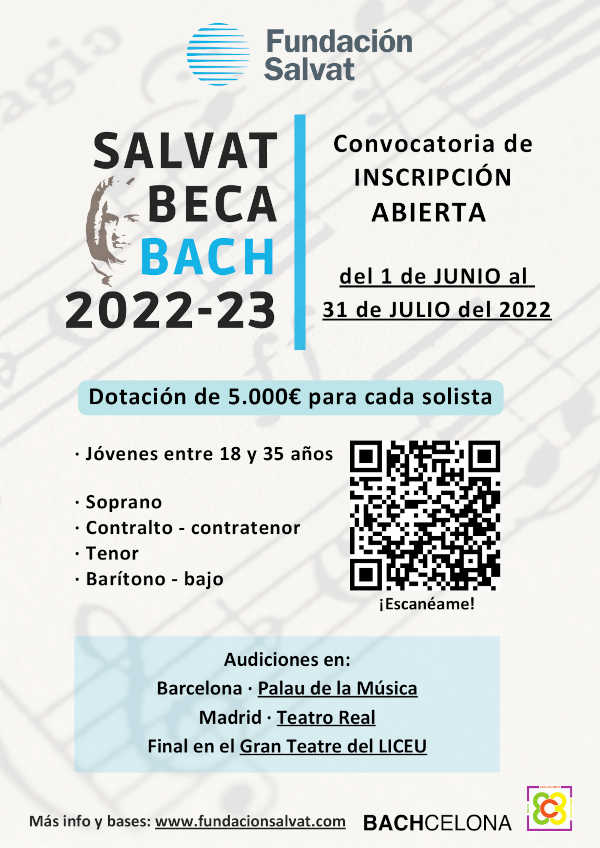 Últimos días para acceder a la convocatoria de Salvat Beca Bach de la Fundación Salvat