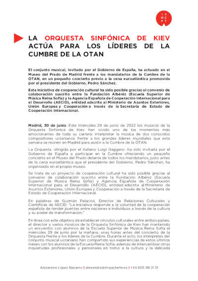 La Orquesta Sinfónica de Kiev actúa para los líderes de la Cumbre de la OTAN