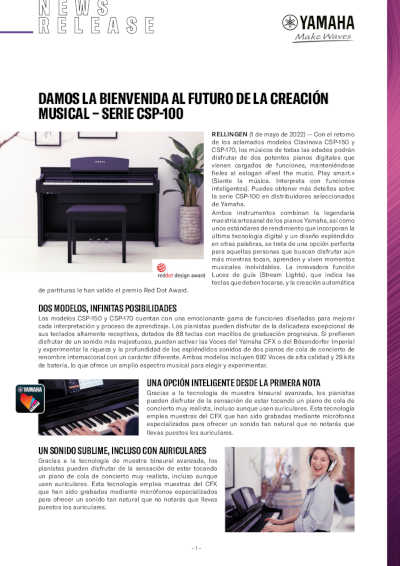 Clavinova CSP YAMAHA: Damos la bienvenida al futuro de la creación Musical