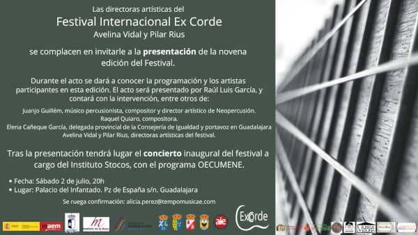 El Curso-Festival Internacional EX CORDE de Molina de Aragón, arranca su IX edición El Curso-Festival Internacional EX CORDE de Molina de Aragón, arranca su IX edición