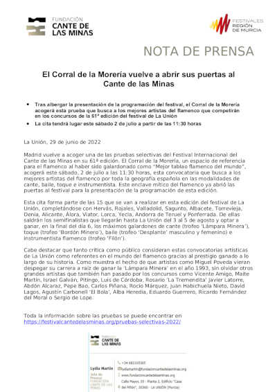 El Corral de la Morería vuelve a abrir sus puertas al Cante de las Minas
