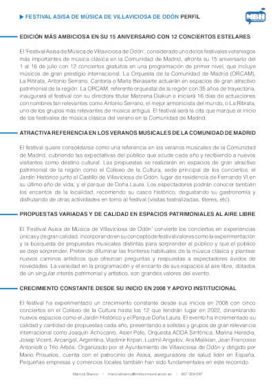 Comienza la XV edición del Festival Asisa de Música de Villaviciosa de Odón